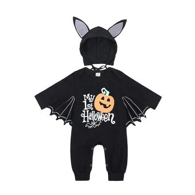 China 100% Cotton Newborn Cosplay Costume Bat Baby Overalls With Hat Halloween Romper for sale