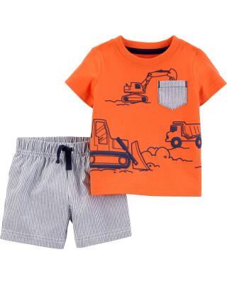 China Casual Kid To Me By Baby Boy Short Sleeve T-Shirt And Shorts 2 PC Set for sale