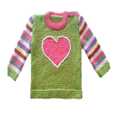 China Wholesale Anti-wrinkle Love Shape Embroidered Slouchy Sweater For Kids Girls for sale