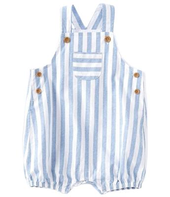 China New Arrival Breathable Summer Infant Cotton Clothes Striped Short Sleeve Overalls Baby Romper for sale