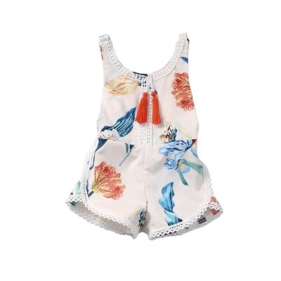 China Breathable Baby Clothes Cotton Newborn Organic Cute Jumpsuit Tassels Floral Baby Romper for sale