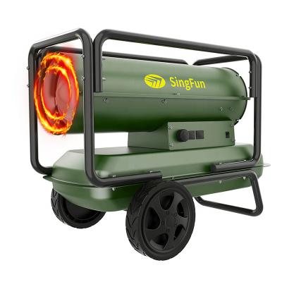 China Industrial Mobile 20KW Hotels Greenhouse Heater Kerosene /Diesel Forced Air Heaters With Wheels for sale