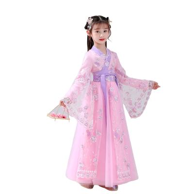 China Breathable chinese traditional costume hanfu kids costume fairy child art photography stage show clothing for sale