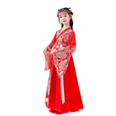 China Hanfu Elegant Children's Breathable Dress Dress Long National Style Ancient Costume Girls for sale