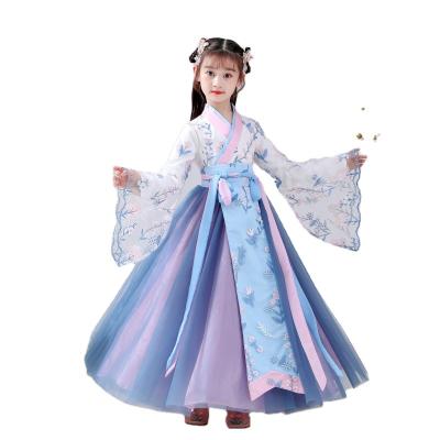 China Summer Breathable Children Clothes 2021 New Children Hanfu Chinese Style Dresses For Girls Princess Dress for sale