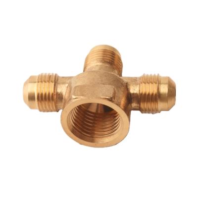 China China Manufacturer Brass Tee 3/8 - 2 Inch Round Copper Brass Fittings Water Pipe Fittings for sale