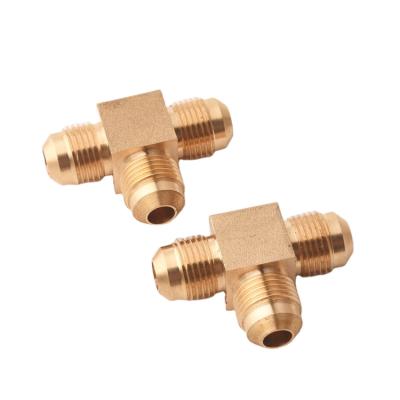 China High Quality Forged Brass Equal Female Tee Hexagon Compression Brass Pipe Fitting For Tubing for sale