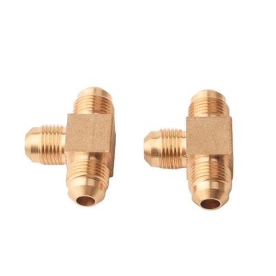 China Brass Compression Tee Brass Adapter 90 Degree Hex Equal Female Tee Forged Pipe Fitting for sale