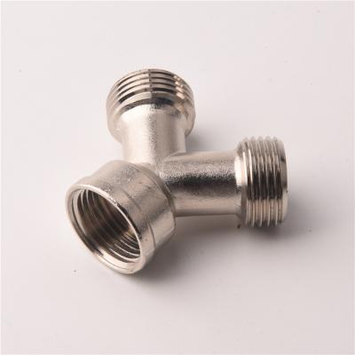 China Economic Brass Tee Fittings Chrome Color Brass Fitting To Plumb Pipe for sale