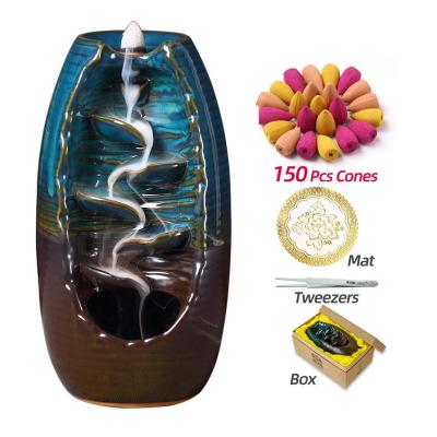 China Chinese Hot Sale Ceramic Incense Backflow Censer Cone Incense Holder for Incense Spa or Yoga Room for sale