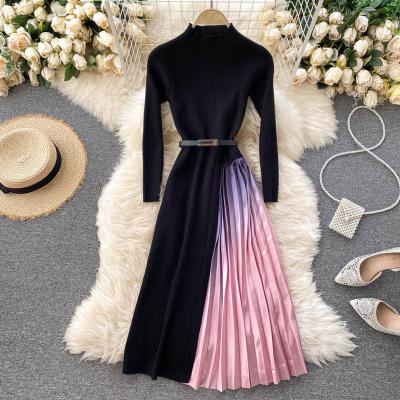 China new Anti-wrinkle women dress long elegant fabric vintage quilting princess Dress Autumn Dress for Lady for sale