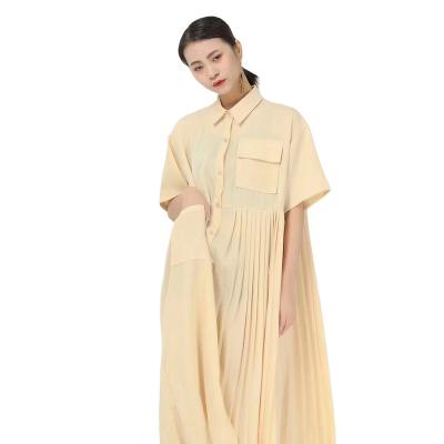 China Antistatic Best Quality Solid Color Loose Dresses For Women Summer New Ruffle Dress for sale