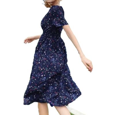 China 2021 High Quality Anti-Static Plus Size Stylish Casual Dresses Women With Short Sleeve Ladies Career Dresses Oversized for sale