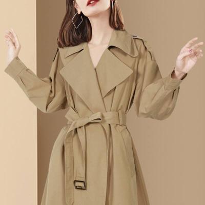 China Anti-wrinkle 2022 new summer fashion temperament temperament summer spot crossover mid length women suit collar solid color anorak coat tops for sale