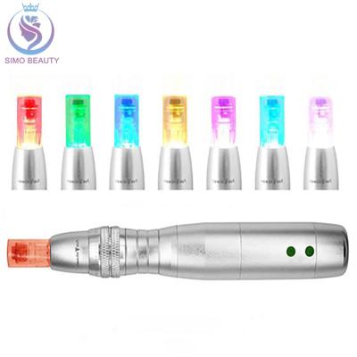 China Derma Stamp Anti-Puffiness Anti Wrinkle Treatmentpen 7 Colors LED Micro Needle Pen for sale