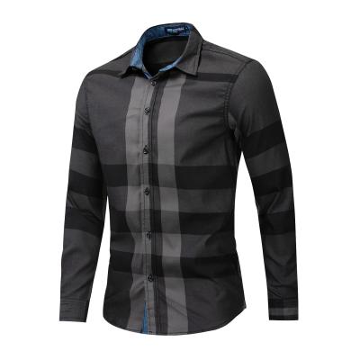 China Anti-pilling Men Cotton Shirt Long Sleeve Outdoor Plaid Shirt for sale