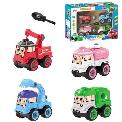 China Toy Cartoon Children Toys Boy DIY Nut Mounting Plate Removal Construction Truck Diecast Toys for sale