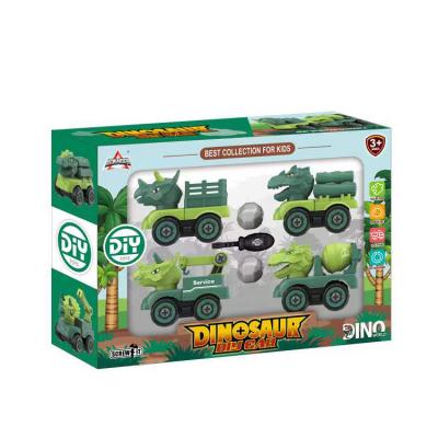 China Toy New Diecast Disassembled Dinosaur Car Kid Toy Boy DIY Nut Set Puzzle Toy Car Tyrannosaurus Rex Rex Models for sale