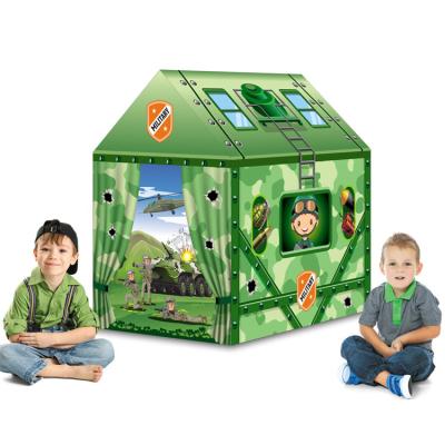 China Folding Indoor Military Hut Boy Castle Soft Toy Children's Play Tent Camouflage Toy Tent Box Baby Crawling Colorful Tent for sale