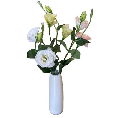 China Wedding Home Decoration Online Custom 3 Heads Silk Artificial Flowers Manufacture Platycodon Grandiflorum Artificial Flower for sale