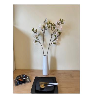 China Wedding Artificial Flowers Cherry Blossoms For Sale Silk Plastic Table Stem Home Decoration 89g 83cm Long for sale