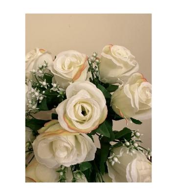 China Wedding Artificial White Rose Flower Wholesale Flowers For Home Decoration Romantic Valentine's Day Home Decoration for sale