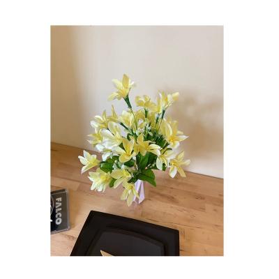 China Wedding Wholesale Multi Lily Flower Bouquet Bulk Home Decoration Purpose 30 Head Artificial Flower Bouquet for sale