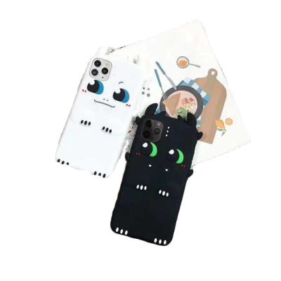 China For iphone 11 max pro silicon 3D cartoon back cover phone case black white bag for iphone11 max pro for sale