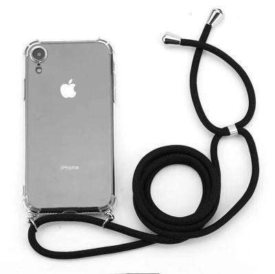 China Nylon Phone Case Round Neck Lanyard Nylon Rope Necklace For Smart Phone Cover Strap for sale