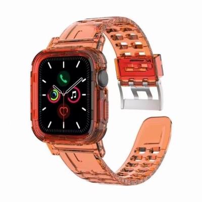 China Rubber For Apple Watch Band 38mm Iwatch Transparent Case 40mm Cover Colorful Apple Watch Band Candy Apple Watch Band Cover for sale