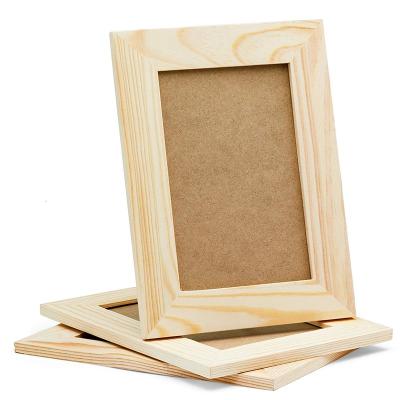 China Europe DIY Unfinished Solid Pine Wood Picture Frames, For Arts And Crafts DIY Painting Projects for sale