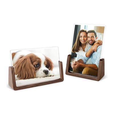 China Europe Picture Frame 2 Pack - Rustic Wooden Dog Photo Frames for Table or Desk Display for sale