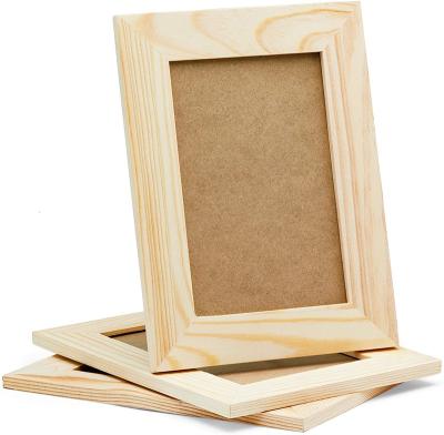 China Unfinished Solid Europe Pine Wood DIY Photo Frames DIY Projects Painting Picture Frames for sale