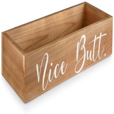 China Interesting Europe End Bathroom Decor Box - Rustic Wooden Farmhouse Decor Home Crate - Toilet Paper Holder for sale