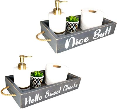 China Nice Butt Europe Hello Cheeks Bathroom Decor Wooden Box Decor Sweet for sale