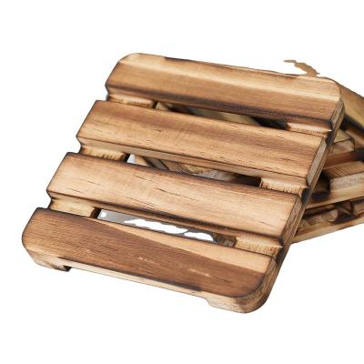 China Europe Wooden Nested Serving Trays - Five Piece Set Rectangular Shaped Wooden Trays For Crafts With Cut Out Handles for sale