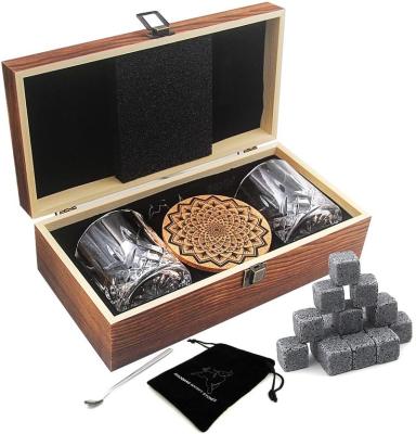 China Europe Gift Sets Whiskey Ice Stones Whiskey Stones Wooden Gift Box Gift Set for sale