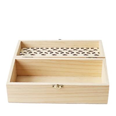 China Custom Logo Package Rectangular Handmade Wooden Box With Lid for sale