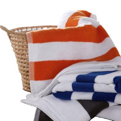 China Wholesale Large Thick Jacquard Stripe Hotel Cotton Bath Towel 80x160cm or Customized for sale