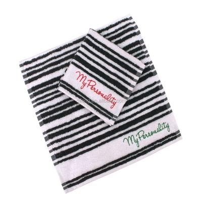 China Jacquard OEM Yarn Dyed Stripes 100% Cotton Bath Towel Towel Set for sale