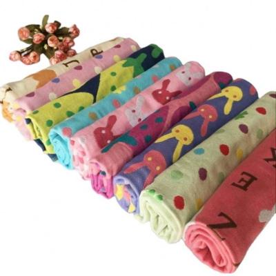 China Various new fashion jacquard cartoon style kids cotton hand towel 35x75cm or customized for sale