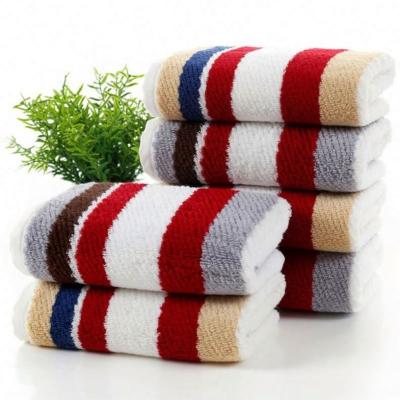 China Wholesale 35x75cm thickness absorbency stripe jacquard cotton nice face towel or customized for sale