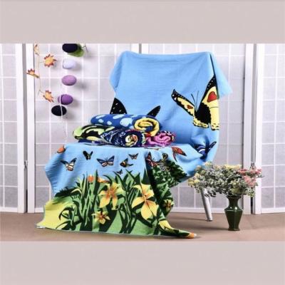 China Simple Natural Print Cotton Large Custom Beach Towel for sale