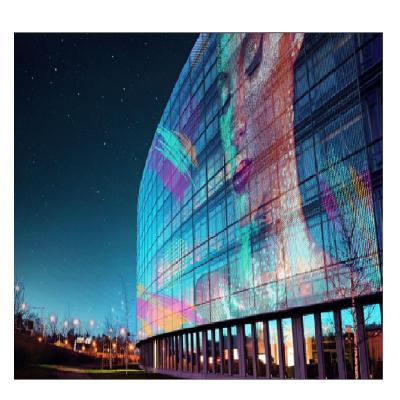 China Outdoor transparent led displayP15.625 P25 P31 outdoor building transparent led screen for sale