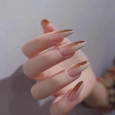 China DIY Nail Art X24 Wearable Two Color Long Press On Nails Patch Artificial Fake Nails for sale