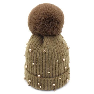 China 2021 NEW fashion COMMON custom faux fox fur ball pom pom hats for sale