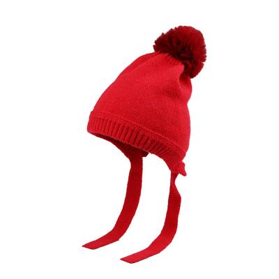 China 2021 New Baby COMMON 2021 Winter Custom Kid Gorras Hat Detachable Fox Pompom Hat With Rope Earflap Hat Skullcap for sale