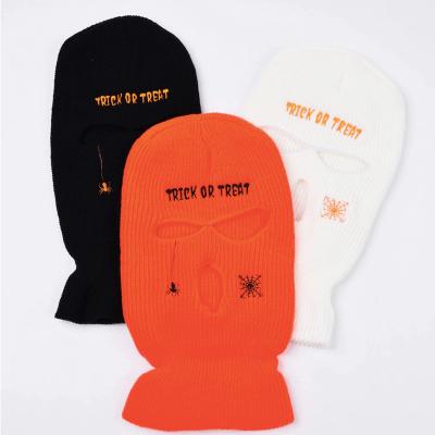 China JOINT Halloween Embroidered Spider Three Hole Ski Mask Wholesale Design Your Own Ski Mask for sale