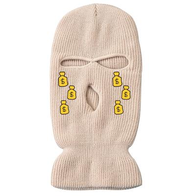 China COMMON autumn winter tears of silver embroidered three hole hat warm a ski mask for sale