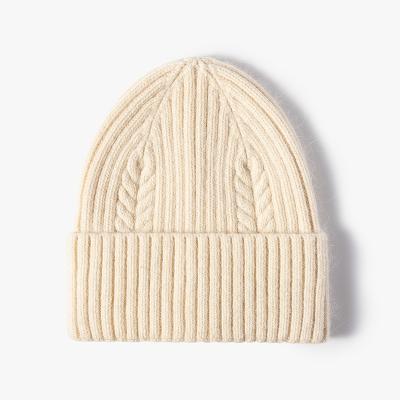 China Angora JOINT pure wool rabbit color winter warm twist knit women hat benaie custom logo for sale